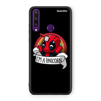 Thumbnail for Huawei Y6p Unicorn Deadpool θήκη από τη Smartfits με σχέδιο στο πίσω μέρος και μαύρο περίβλημα | Smartphone case with colorful back and black bezels by Smartfits