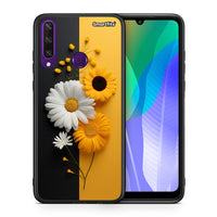 Thumbnail for Θήκη Huawei Y6p Yellow Daisies από τη Smartfits με σχέδιο στο πίσω μέρος και μαύρο περίβλημα | Huawei Y6p Yellow Daisies case with colorful back and black bezels