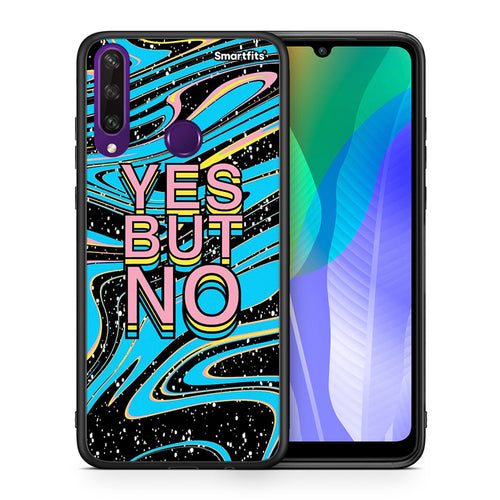 Θήκη Huawei Y6p Yes But No από τη Smartfits με σχέδιο στο πίσω μέρος και μαύρο περίβλημα | Huawei Y6p Yes But No case with colorful back and black bezels
