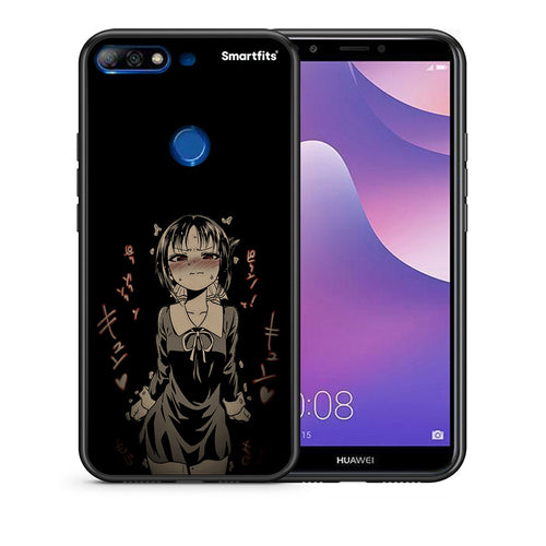 Θήκη Huawei Y7 2018 Anime Girl από τη Smartfits με σχέδιο στο πίσω μέρος και μαύρο περίβλημα | Huawei Y7 2018 Anime Girl case with colorful back and black bezels