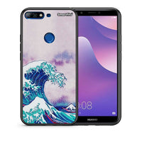 Thumbnail for Θήκη Huawei Y7 2018 Blue Waves από τη Smartfits με σχέδιο στο πίσω μέρος και μαύρο περίβλημα | Huawei Y7 2018 Blue Waves case with colorful back and black bezels