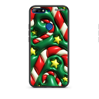 Huawei Y7 2018 Christmas Bubbles θήκη από τη Smartfits με σχέδιο στο πίσω μέρος και μαύρο περίβλημα | Smartphone case with colorful back and black bezels by Smartfits