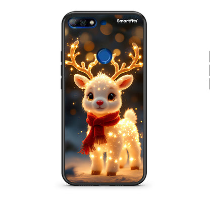 Huawei Y7 2018 Christmas Cutie θήκη από τη Smartfits με σχέδιο στο πίσω μέρος και μαύρο περίβλημα | Smartphone case with colorful back and black bezels by Smartfits