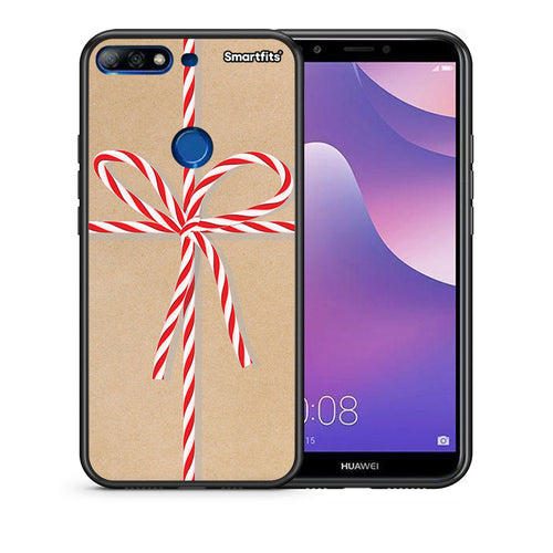 Θήκη Huawei Y7 2018 Christmas Gift από τη Smartfits με σχέδιο στο πίσω μέρος και μαύρο περίβλημα | Huawei Y7 2018 Christmas Gift case with colorful back and black bezels
