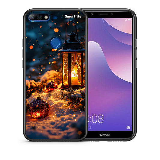 Θήκη Huawei Y7 2018 Christmas Ornaments από τη Smartfits με σχέδιο στο πίσω μέρος και μαύρο περίβλημα | Huawei Y7 2018 Christmas Ornaments case with colorful back and black bezels