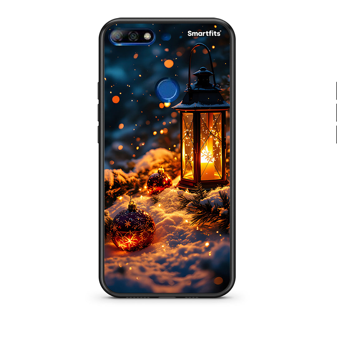 Huawei Y7 2018 Christmas Ornaments θήκη από τη Smartfits με σχέδιο στο πίσω μέρος και μαύρο περίβλημα | Smartphone case with colorful back and black bezels by Smartfits