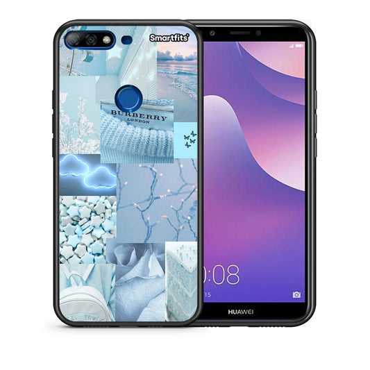 Θήκη Huawei Y7 2018 Ciel Aesthetic Collage από τη Smartfits με σχέδιο στο πίσω μέρος και μαύρο περίβλημα | Huawei Y7 2018 Ciel Aesthetic Collage case with colorful back and black bezels