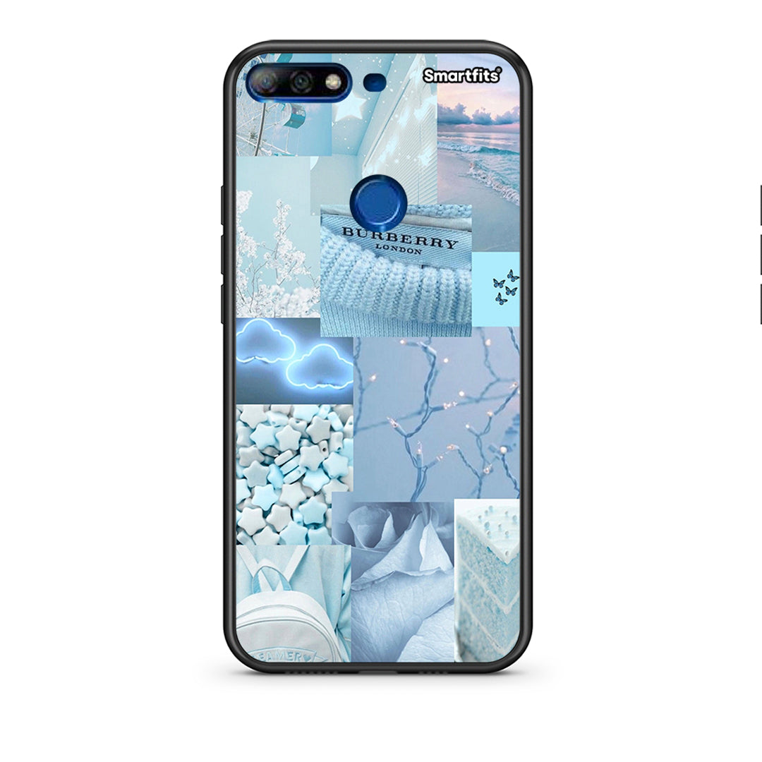 Huawei Y7 2018 Ciel Aesthetic Collage θήκη από τη Smartfits με σχέδιο στο πίσω μέρος και μαύρο περίβλημα | Smartphone case with colorful back and black bezels by Smartfits