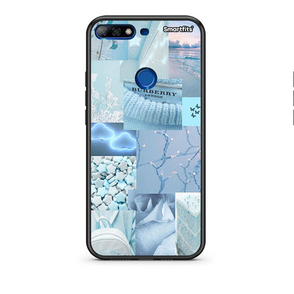 Huawei Y7 2018 Ciel Aesthetic Collage θήκη από τη Smartfits με σχέδιο στο πίσω μέρος και μαύρο περίβλημα | Smartphone case with colorful back and black bezels by Smartfits