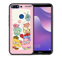 Thumbnail for Θήκη Huawei Y7 2018 Cute Companion από τη Smartfits με σχέδιο στο πίσω μέρος και μαύρο περίβλημα | Huawei Y7 2018 Cute Companion case with colorful back and black bezels