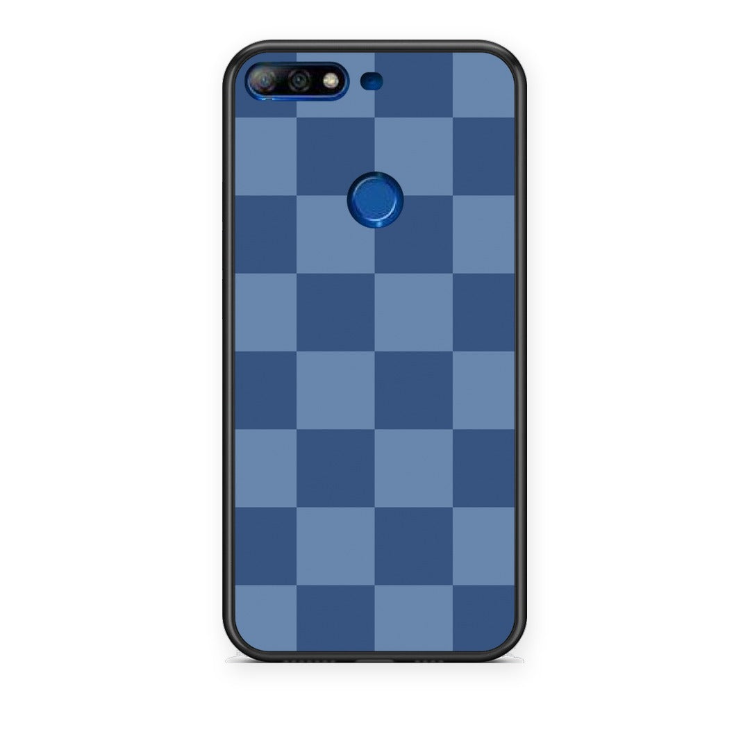 Θήκη Huawei Y7 2018 / Prime Y7 2018 / Honor 7C Denim Blue Checkerboard από τη Smartfits με σχέδιο στο πίσω μέρος και μαύρο περίβλημα | Huawei Y7 2018 / Prime Y7 2018 / Honor 7C Denim Blue Checkerboard case with colorful back and black bezels