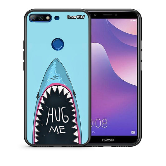 Θήκη Huawei Y7 2018 Hug Me από τη Smartfits με σχέδιο στο πίσω μέρος και μαύρο περίβλημα | Huawei Y7 2018 Hug Me case with colorful back and black bezels