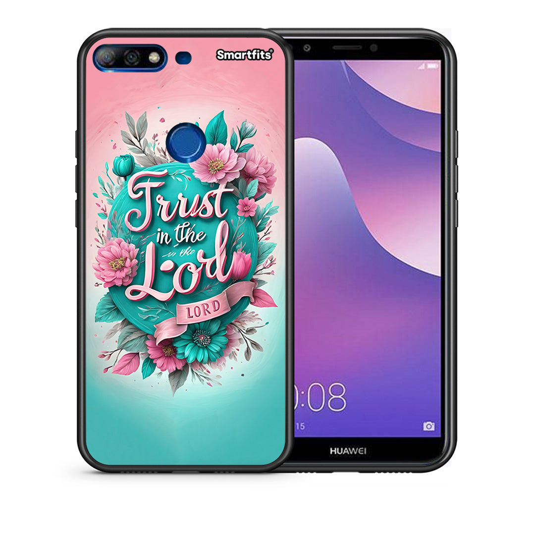 Θήκη Huawei Y7 2018 Lord Trust από τη Smartfits με σχέδιο στο πίσω μέρος και μαύρο περίβλημα | Huawei Y7 2018 Lord Trust case with colorful back and black bezels