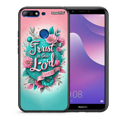 Θήκη Huawei Y7 2018 Lord Trust από τη Smartfits με σχέδιο στο πίσω μέρος και μαύρο περίβλημα | Huawei Y7 2018 Lord Trust case with colorful back and black bezels