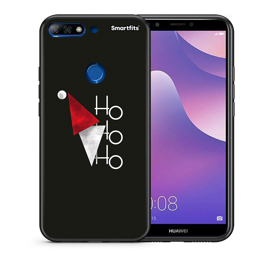 Θήκη Huawei Y7 2018 Minimal Christmas από τη Smartfits με σχέδιο στο πίσω μέρος και μαύρο περίβλημα | Huawei Y7 2018 Minimal Christmas case with colorful back and black bezels