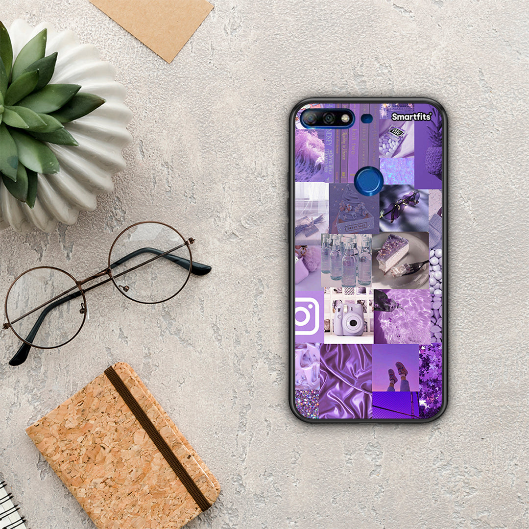 Purple Aesthetic Collage - Huawei Y7 2018 / Prime Y7 2018 / Honor 7C θήκη
