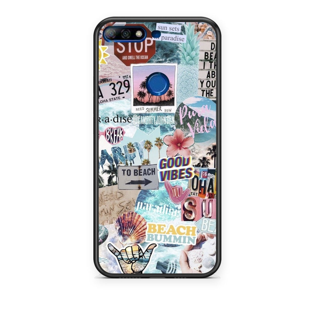 Θήκη Huawei Y7 2018 / Prime Y7 2018 / Honor 7C Summer Vibes από τη Smartfits με σχέδιο στο πίσω μέρος και μαύρο περίβλημα | Huawei Y7 2018 / Prime Y7 2018 / Honor 7C Summer Vibes case with colorful back and black bezels