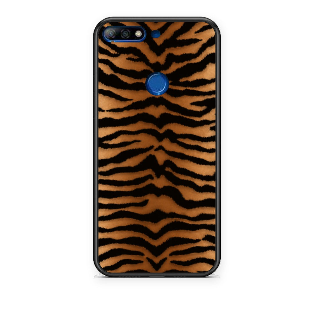 Θήκη Huawei Y7 2018 / Prime Y7 2018 / Honor 7C Tiger Print Orange and Black από τη Smartfits με σχέδιο στο πίσω μέρος και μαύρο περίβλημα | Huawei Y7 2018 / Prime Y7 2018 / Honor 7C Tiger Print Orange and Black case with colorful back and black bezels