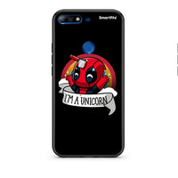 Thumbnail for Huawei Y7 2018 Unicorn Deadpool θήκη από τη Smartfits με σχέδιο στο πίσω μέρος και μαύρο περίβλημα | Smartphone case with colorful back and black bezels by Smartfits