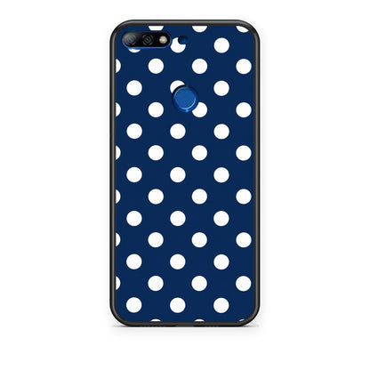 Θήκη Huawei Y7 2018 / Prime Y7 2018 / Honor 7C White Large Polka Dots on Navy από τη Smartfits με σχέδιο στο πίσω μέρος και μαύρο περίβλημα | Huawei Y7 2018 / Prime Y7 2018 / Honor 7C White Large Polka Dots on Navy case with colorful back and black bezels