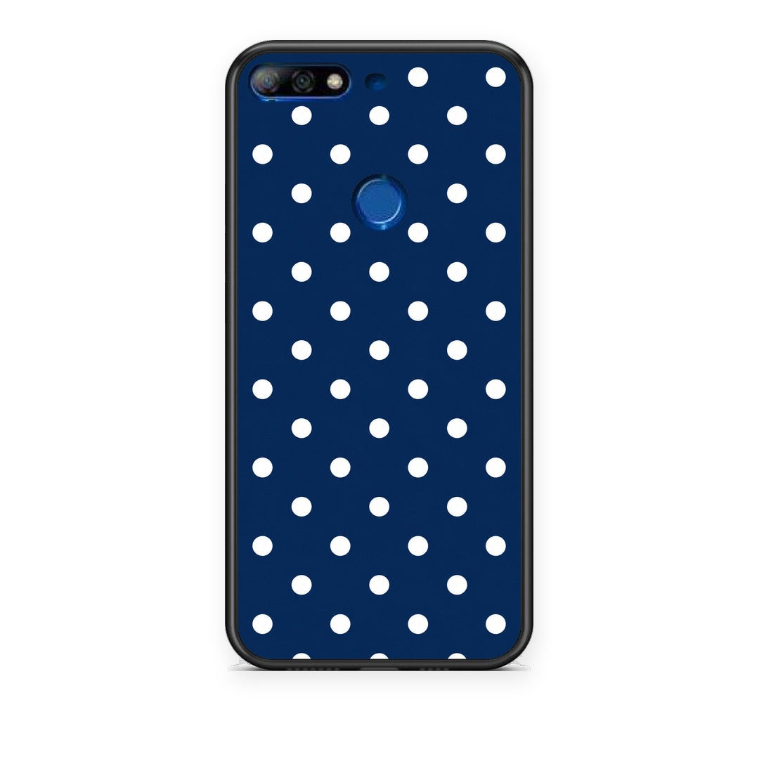 Θήκη Huawei Y7 2018 / Prime Y7 2018 / Honor 7C White Small Polka Dots on Navy από τη Smartfits με σχέδιο στο πίσω μέρος και μαύρο περίβλημα | Huawei Y7 2018 / Prime Y7 2018 / Honor 7C White Small Polka Dots on Navy case with colorful back and black bezels