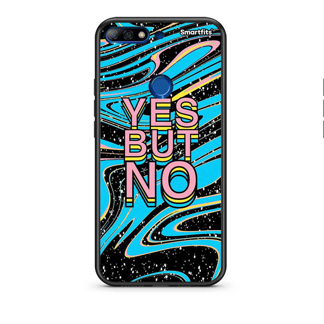 Huawei Y7 2018 Yes But No θήκη από τη Smartfits με σχέδιο στο πίσω μέρος και μαύρο περίβλημα | Smartphone case with colorful back and black bezels by Smartfits