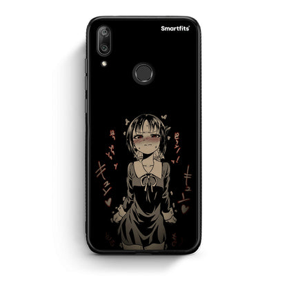 Huawei Y7 2019 Anime Girl θήκη από τη Smartfits με σχέδιο στο πίσω μέρος και μαύρο περίβλημα | Smartphone case with colorful back and black bezels by Smartfits