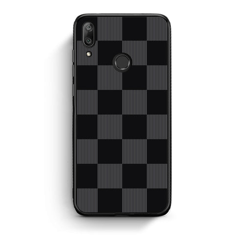Θήκη Huawei Y7 2019 / Y7 Prime 2019 Black and Charcoal Striped Checks από τη Smartfits με σχέδιο στο πίσω μέρος και μαύρο περίβλημα | Huawei Y7 2019 / Y7 Prime 2019 Black and Charcoal Striped Checks case with colorful back and black bezels
