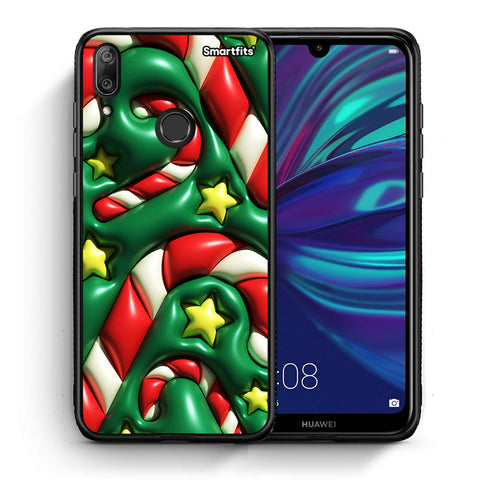 Θήκη Huawei Y7 2019 Christmas Bubbles από τη Smartfits με σχέδιο στο πίσω μέρος και μαύρο περίβλημα | Huawei Y7 2019 Christmas Bubbles case with colorful back and black bezels