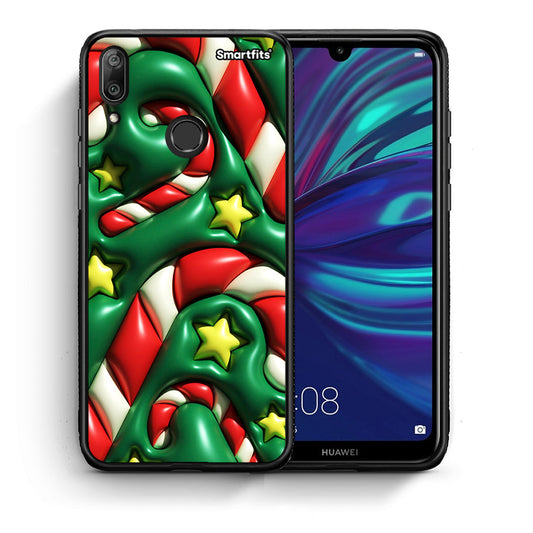 Θήκη Huawei Y7 2019 Christmas Bubbles από τη Smartfits με σχέδιο στο πίσω μέρος και μαύρο περίβλημα | Huawei Y7 2019 Christmas Bubbles case with colorful back and black bezels