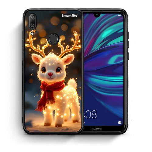 Θήκη Huawei Y7 2019 Christmas Cutie από τη Smartfits με σχέδιο στο πίσω μέρος και μαύρο περίβλημα | Huawei Y7 2019 Christmas Cutie case with colorful back and black bezels