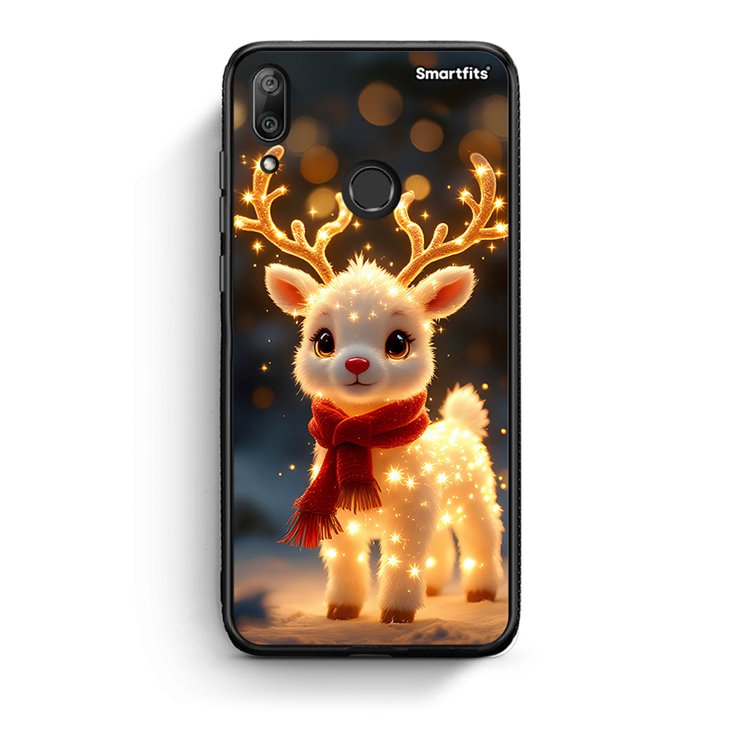 Huawei Y7 2019 Christmas Cutie θήκη από τη Smartfits με σχέδιο στο πίσω μέρος και μαύρο περίβλημα | Smartphone case with colorful back and black bezels by Smartfits