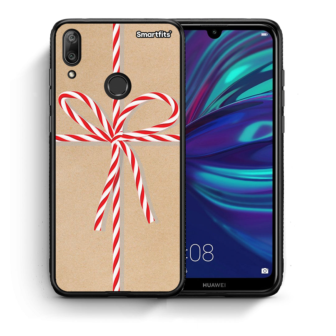 Θήκη Huawei Y7 2019 Christmas Gift από τη Smartfits με σχέδιο στο πίσω μέρος και μαύρο περίβλημα | Huawei Y7 2019 Christmas Gift case with colorful back and black bezels