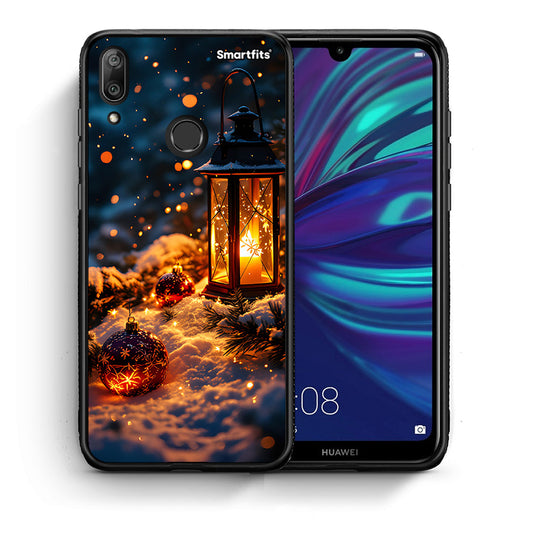 Θήκη Huawei Y7 2019 Christmas Ornaments από τη Smartfits με σχέδιο στο πίσω μέρος και μαύρο περίβλημα | Huawei Y7 2019 Christmas Ornaments case with colorful back and black bezels