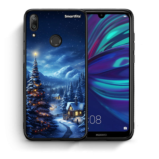 Θήκη Huawei Y7 2019 Christmas Scenery από τη Smartfits με σχέδιο στο πίσω μέρος και μαύρο περίβλημα | Huawei Y7 2019 Christmas Scenery case with colorful back and black bezels
