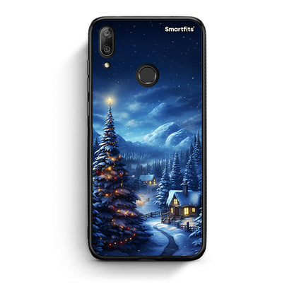 Huawei Y7 2019 Christmas Scenery θήκη από τη Smartfits με σχέδιο στο πίσω μέρος και μαύρο περίβλημα | Smartphone case with colorful back and black bezels by Smartfits