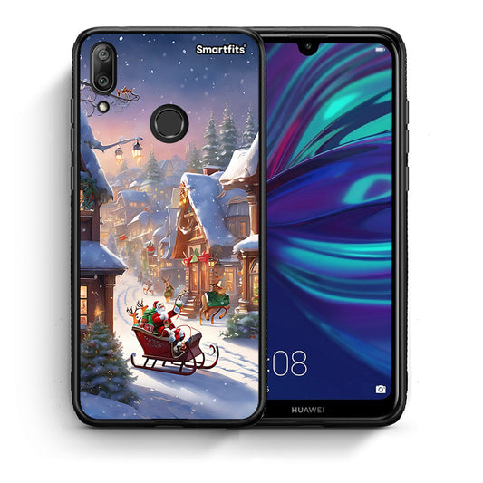 Θήκη Huawei Y7 2019 Christmas Snow από τη Smartfits με σχέδιο στο πίσω μέρος και μαύρο περίβλημα | Huawei Y7 2019 Christmas Snow case with colorful back and black bezels