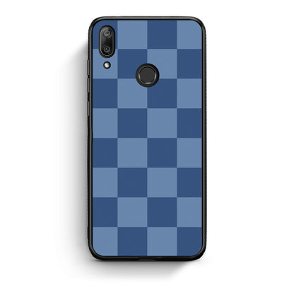 Θήκη Huawei Y7 2019 / Y7 Prime 2019 Denim Blue Checkerboard από τη Smartfits με σχέδιο στο πίσω μέρος και μαύρο περίβλημα | Huawei Y7 2019 / Y7 Prime 2019 Denim Blue Checkerboard case with colorful back and black bezels