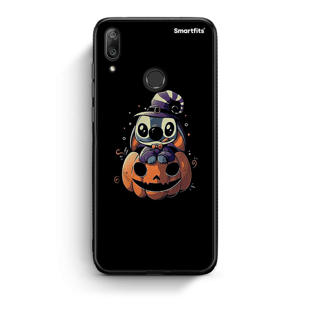 Huawei Y7 2019 Halloween Stitch θήκη από τη Smartfits με σχέδιο στο πίσω μέρος και μαύρο περίβλημα | Smartphone case with colorful back and black bezels by Smartfits