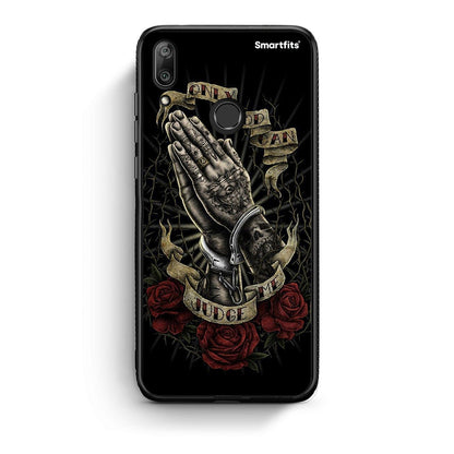 Huawei Y7 2019 Judge By God θήκη από τη Smartfits με σχέδιο στο πίσω μέρος και μαύρο περίβλημα | Smartphone case with colorful back and black bezels by Smartfits