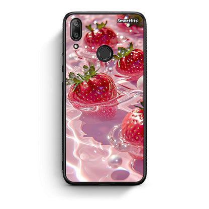Huawei Y7 2019 Juicy Strawberries θήκη από τη Smartfits με σχέδιο στο πίσω μέρος και μαύρο περίβλημα | Smartphone case with colorful back and black bezels by Smartfits