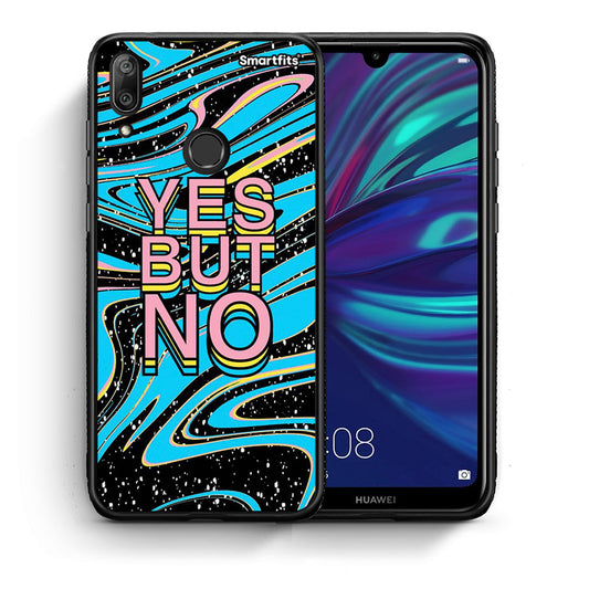 Θήκη Huawei Y7 2019 Yes But No από τη Smartfits με σχέδιο στο πίσω μέρος και μαύρο περίβλημα | Huawei Y7 2019 Yes But No case with colorful back and black bezels