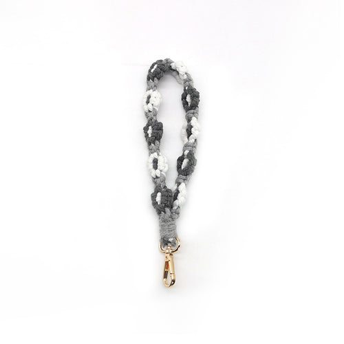 Macramé Floral Phone Strap Short Version - Γκρι