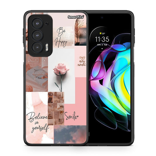 Θήκη Motorola Edge 20 5G Aesthetic Collage από τη Smartfits με σχέδιο στο πίσω μέρος και μαύρο περίβλημα | Motorola Edge 20 5G Aesthetic Collage case with colorful back and black bezels