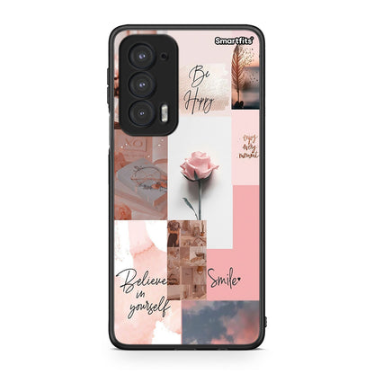 Motorola Edge 20 5G Aesthetic Collage θήκη από τη Smartfits με σχέδιο στο πίσω μέρος και μαύρο περίβλημα | Smartphone case with colorful back and black bezels by Smartfits