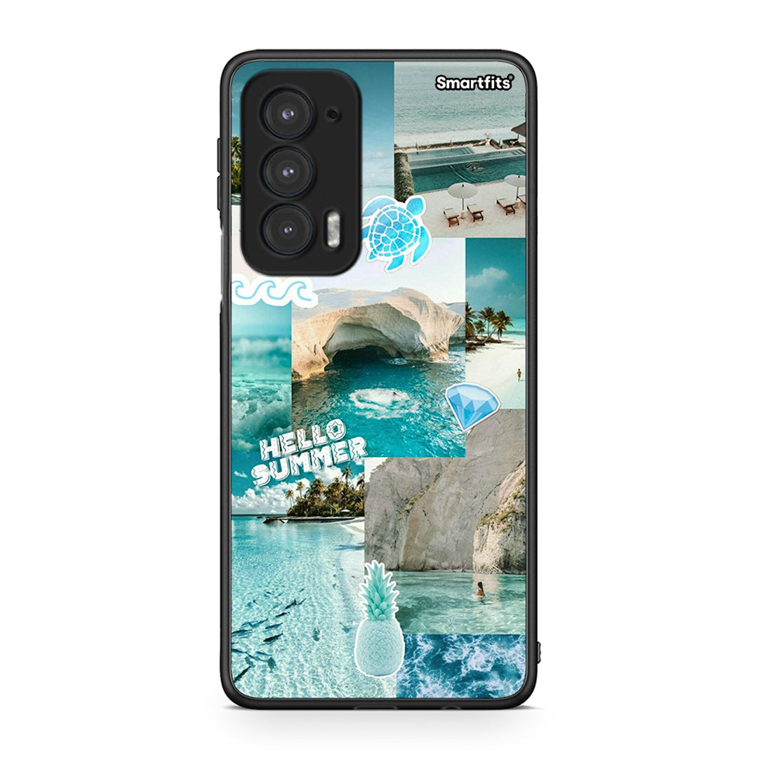 Motorola Edge 20 5G Aesthetic Summer Θήκη από τη Smartfits με σχέδιο στο πίσω μέρος και μαύρο περίβλημα | Smartphone case with colorful back and black bezels by Smartfits