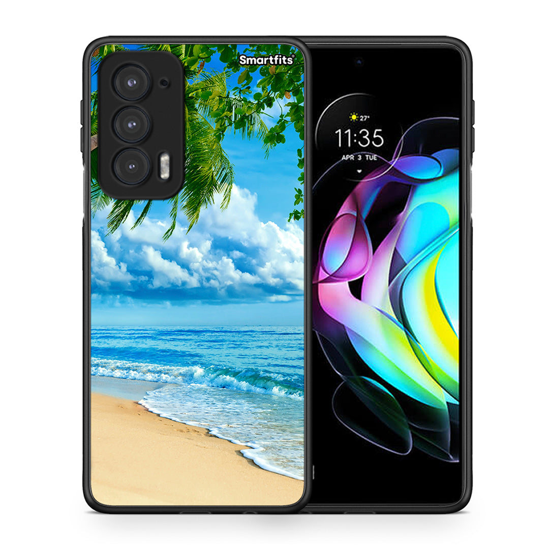Θήκη Motorola Edge 20 5G Beautiful Beach από τη Smartfits με σχέδιο στο πίσω μέρος και μαύρο περίβλημα | Motorola Edge 20 5G Beautiful Beach case with colorful back and black bezels