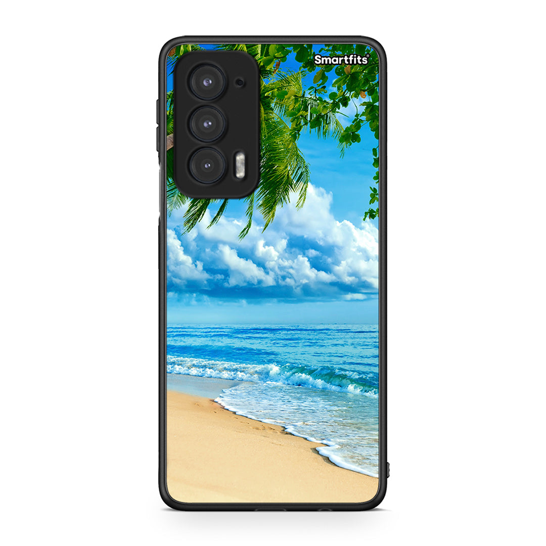 Motorola Edge 20 5G Beautiful Beach θήκη από τη Smartfits με σχέδιο στο πίσω μέρος και μαύρο περίβλημα | Smartphone case with colorful back and black bezels by Smartfits