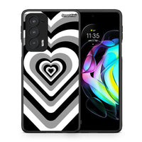 Thumbnail for Θήκη Motorola Edge 20 5G Black Hearts από τη Smartfits με σχέδιο στο πίσω μέρος και μαύρο περίβλημα | Motorola Edge 20 5G Black Hearts case with colorful back and black bezels