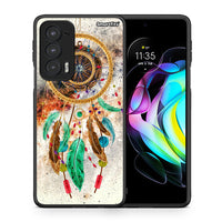 Thumbnail for Θήκη Motorola Edge 20 5G DreamCatcher Boho από τη Smartfits με σχέδιο στο πίσω μέρος και μαύρο περίβλημα | Motorola Edge 20 5G DreamCatcher Boho case with colorful back and black bezels